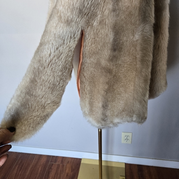 Vtg 50s 60s Regina Glenara Glenoit Faux Mink Fur Cape Tan Brown Luxury Old Money - Picture 9 of 12